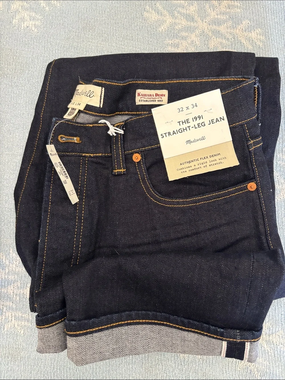 Selvedge Madewell Straight-Leg Jeans - Dark Indigo
